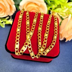 18k Gold cuban chain bar chain